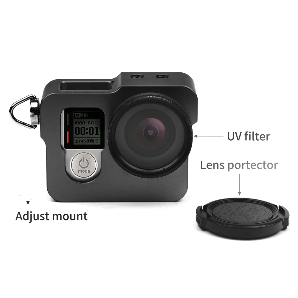 Алюминиевый металлический каркас Корпус корпус клетка для GoPro Hero 4 серебряный
