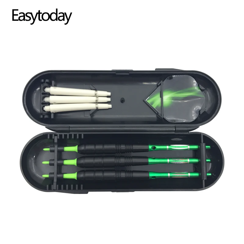 

Easytoday 3Pcs/set Green Soft Tip Darts Sports Supplies Darts Professional Metal Barrel Darts Shafts Aluminum Flight Tail wing