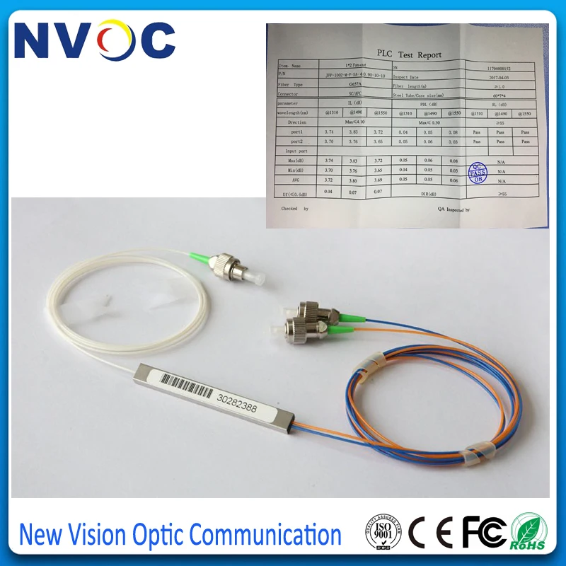 10 шт./лот GPON GEPON 1x2 FTTH стальная труба мини-блок 1 м 0 9 мм SC/APC соединитель