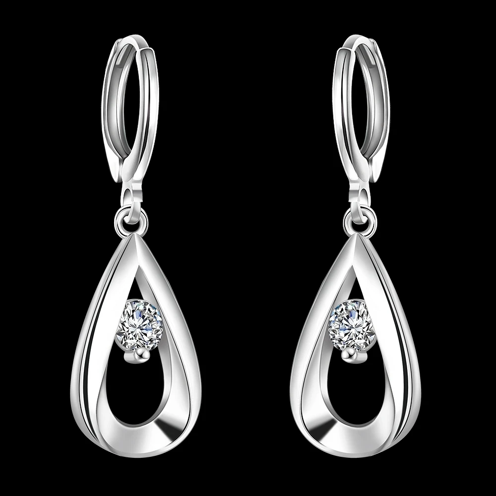 Серьги женские из серебра 925 пробы с фианитом|Серьги-подвески| |