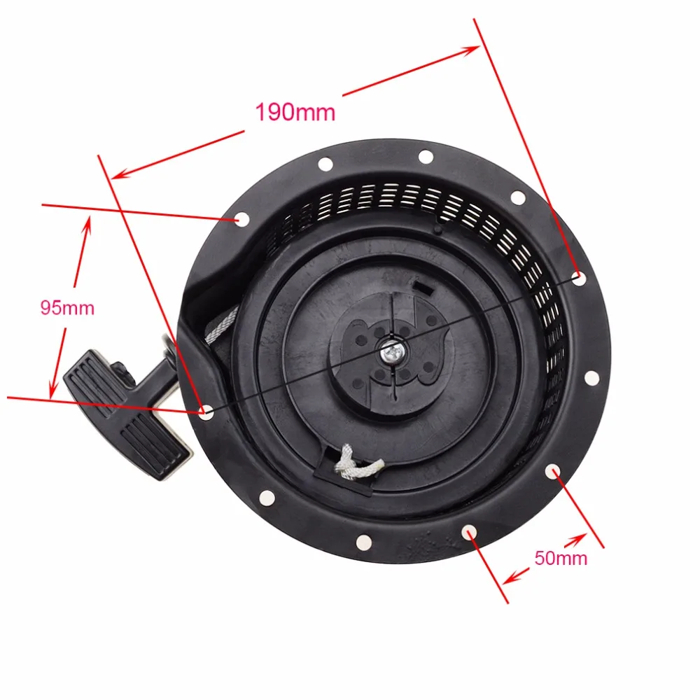 GOOFIT 185F Recoil Потяните стартер в сборе для Yamaha MZ360 EF6600 генератор газонокосилки двигатель черный K071-310