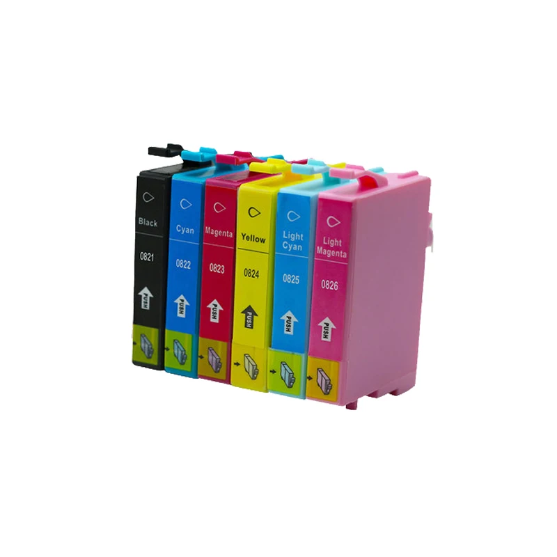 Совместимые чернильные картриджи T0821 для Epson R270 R390 TX650 T50 T59 RX590 TX700W TX800W TX720 700 TX800 RX610 6
