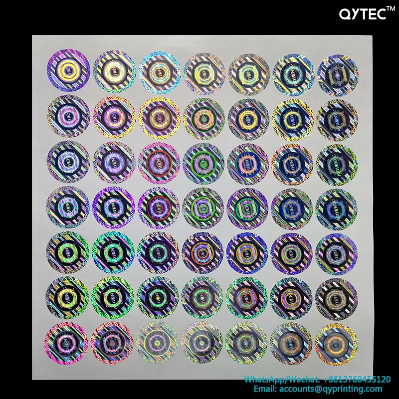 100 шт 20x20 мм круглые 2D 3D трамбовки, явная пустота, открытая гарантия, пустая безопасность, фальшивая оригинальная клейкая лента, наклейка-этикетка в виде голограммы