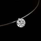 Гламурная прозрачная цепочка и ожерелье для девочек, невидимая цепочка и ожерелье, Женский Искусственный горный хрусталь, ожерелье