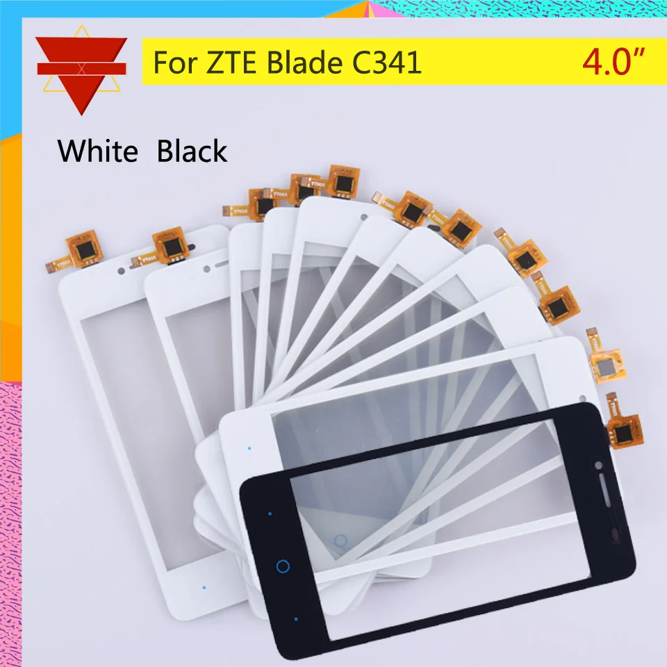 

10 шт./лот сенсорный экран дигитайзер для zte Blade C341 C 341 Сенсорная панель Сенсорный экран объектив Переднее стекло сенсор без ЖК-дисплея C341