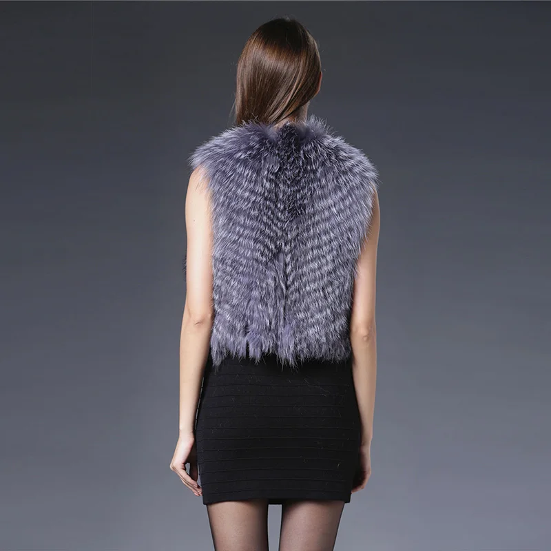 

2018 Sleeveless Vest New Arrival Women Vest Fashion Natural Vests Real Sliver Fox Gilets Genuine Fur Waistcoats Luxurious Coat