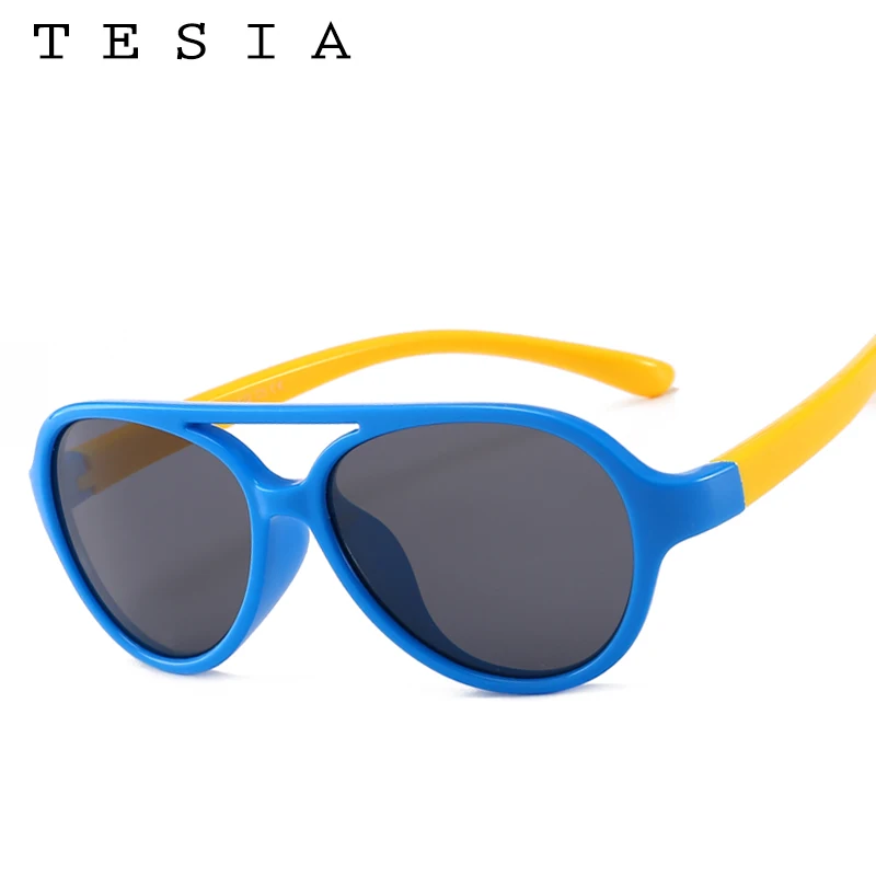 Модные солнцезащитные очки детские поляризационные для детей Гибкая безопасная