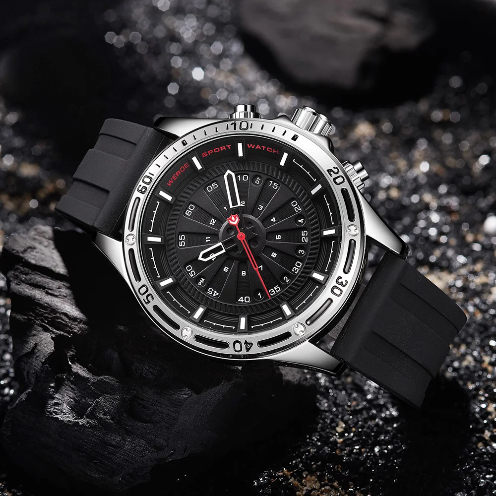 WEIDE мужские армейские спортивные кварцевые часы с силиконовым ремешком и датой