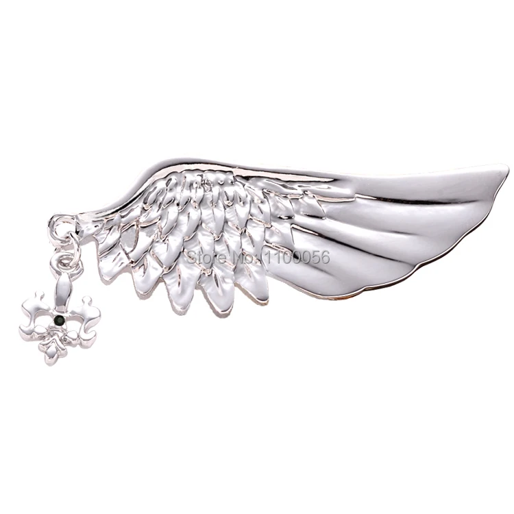 

High Quality 2020 new Fashion Men Angel Wings Brooch Cheap Women Scarf white Rhinestone Crystal Wedding Broches Pin Suit X1466