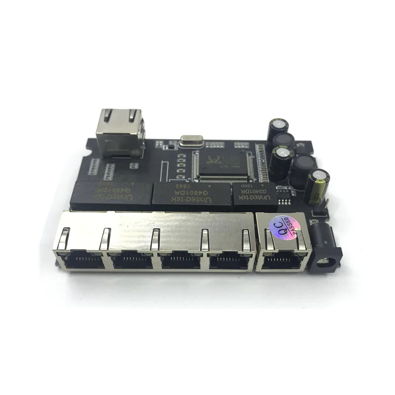 OEM PBC 8-портовый гигабитный Ethernet коммутатор 8 портов met 8-контактный разъем 10/100/1000 m концентратор 8way штекер питания печатная плата OEM schroef gat