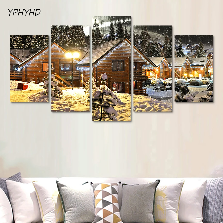 YPHYHD семейное Рождественское украшение Рисование домашнего декора 5 шт. Снежный