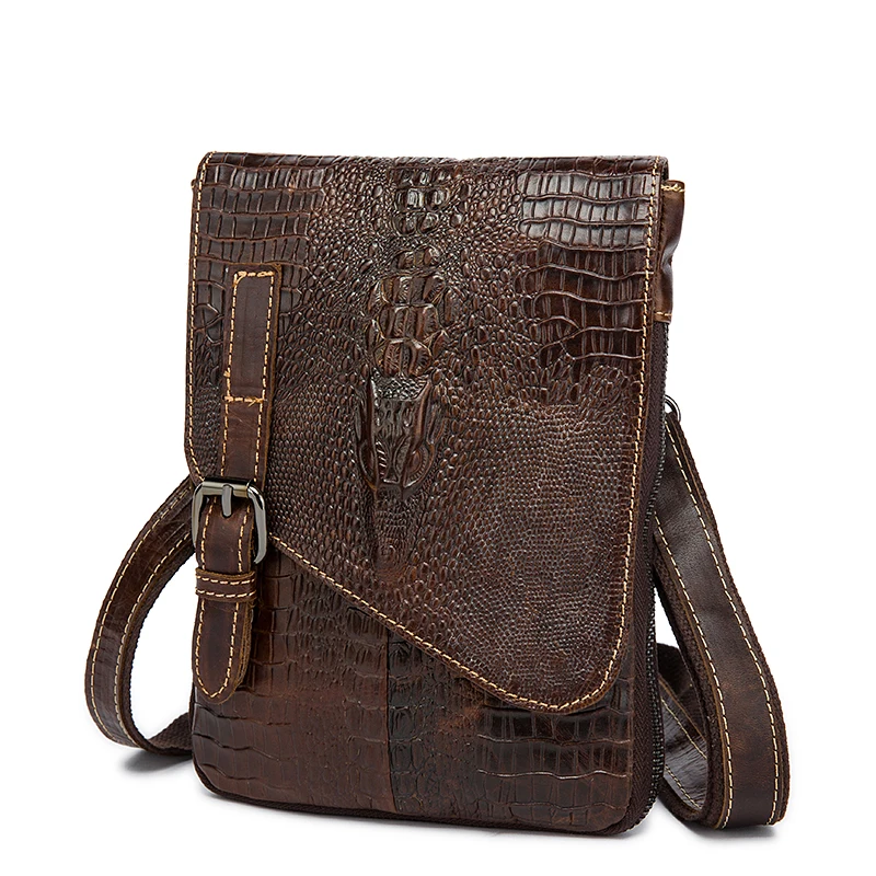 Crocodile Pattern Men Bag High Quality PU Leather Briefcase For Teenage Boys Fashion Shoulder Daily Classic Crossbody |