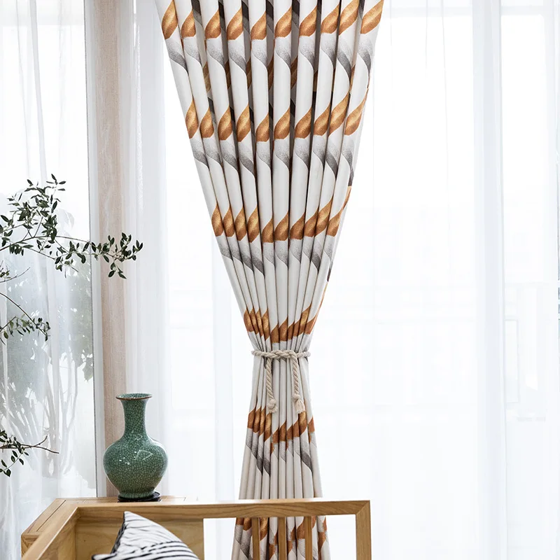 

Blue Curtain Blackout for Living Room Curtain Geometric Kitchen Sheer Fabrics Window Treatment Drapes White Curtain X507 #30