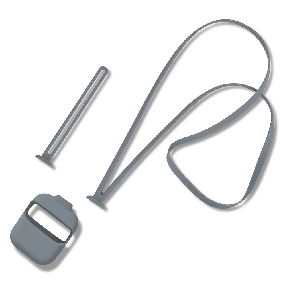 Grey Силиконовый ремешок защитный чехол для AirPods чехол для переноски Earpods для хранения AirPods зарядное устройство кожа противоударный водонепроницаемый - Цвет: Grey