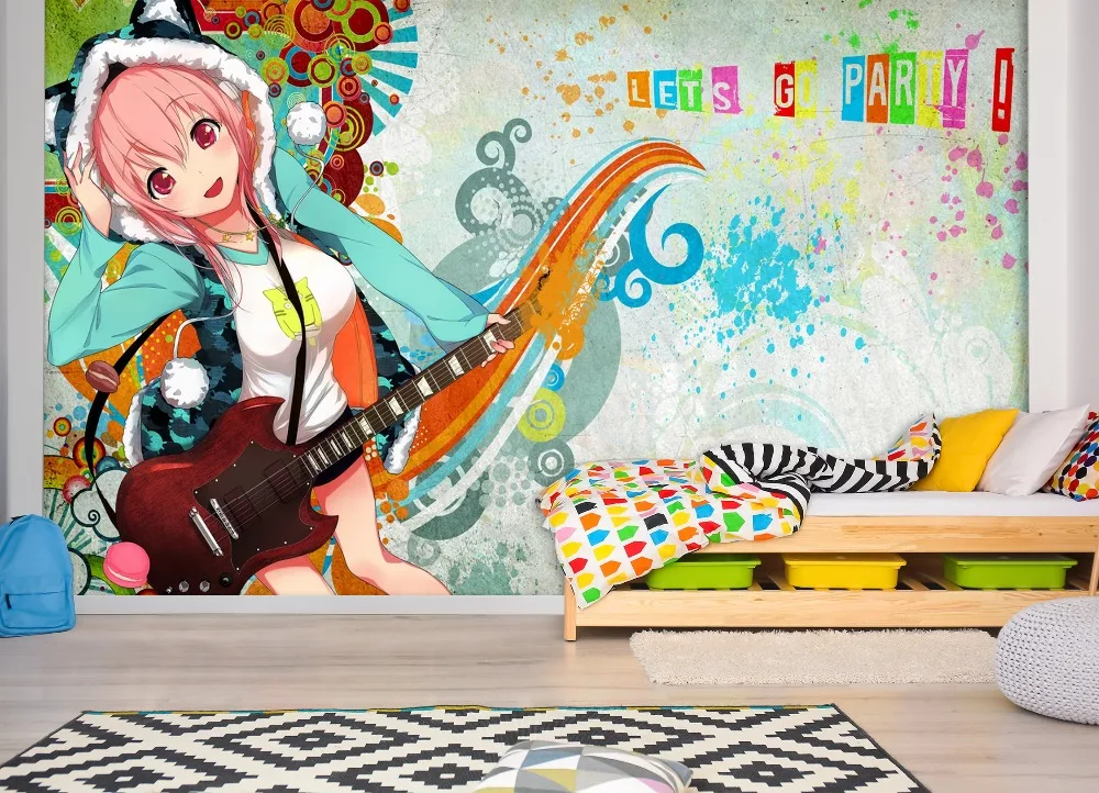 [Самоклеющиеся] 3D Super Sonico Rock Girl 66 японская аниме настенная бумага печать настенные