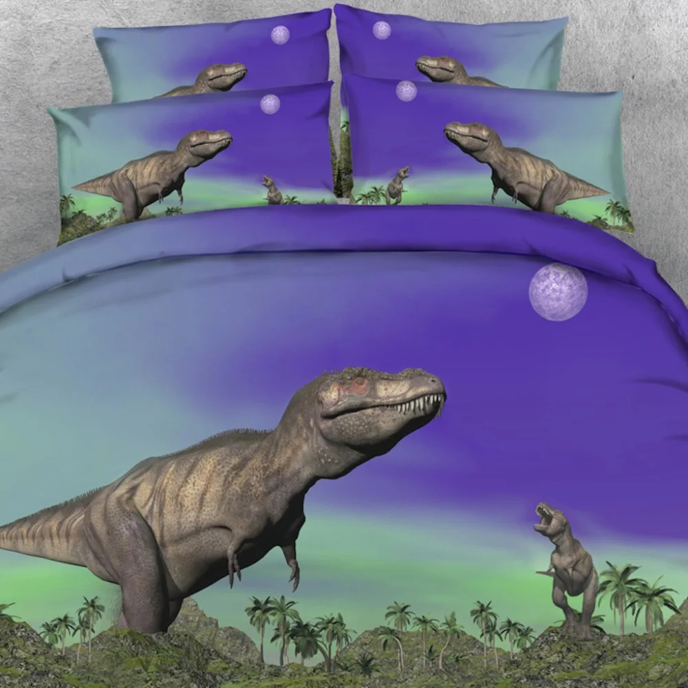 

Royal Linen Source Brand 4 PCS PER SET New Dinosaur Land 3d HD digital bed set Children Blanket Cover Duvet cover Set