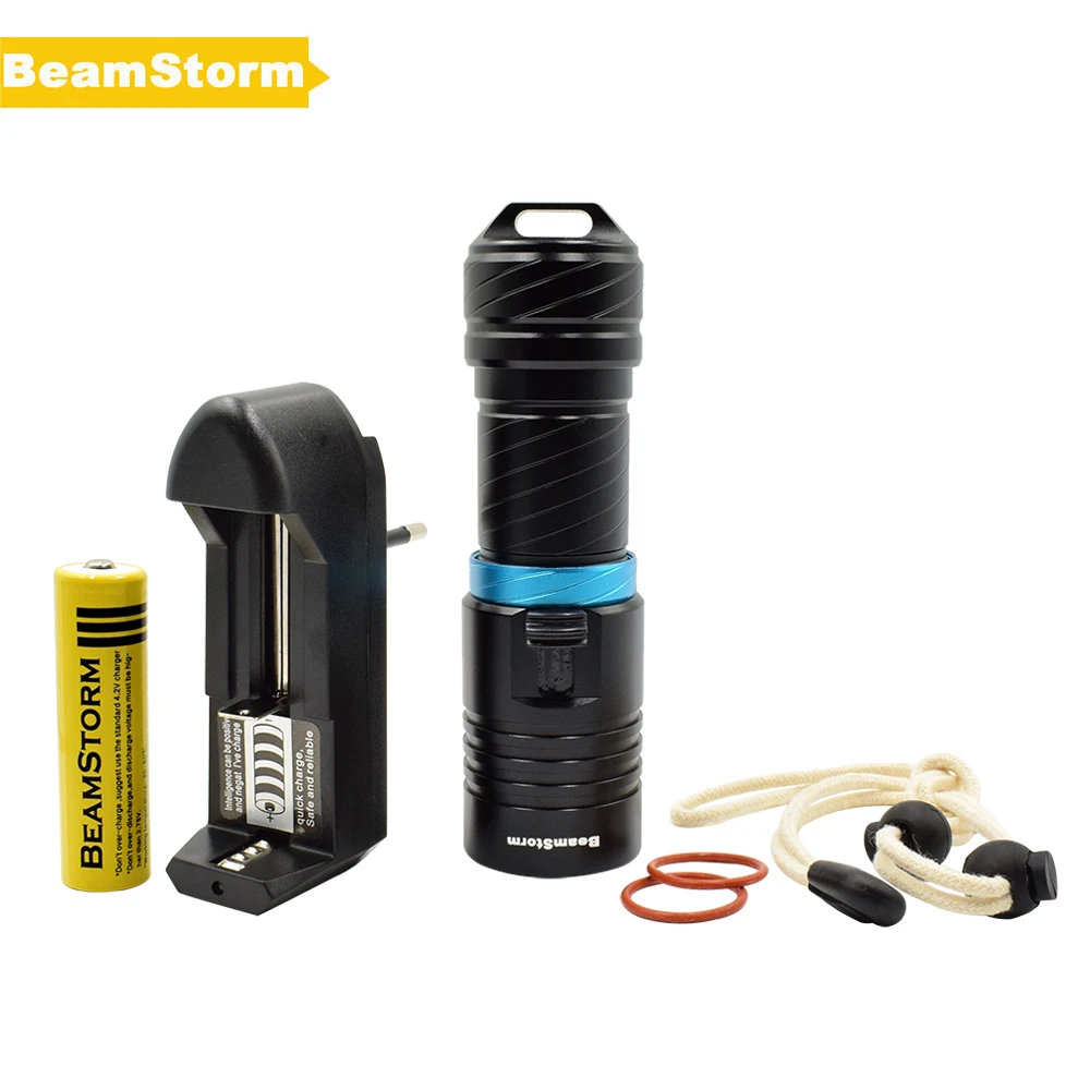 Beamstorm dv45 Водонепроницаемый 50 м Плавная затемнения Дайвинг светодиодный фонарик