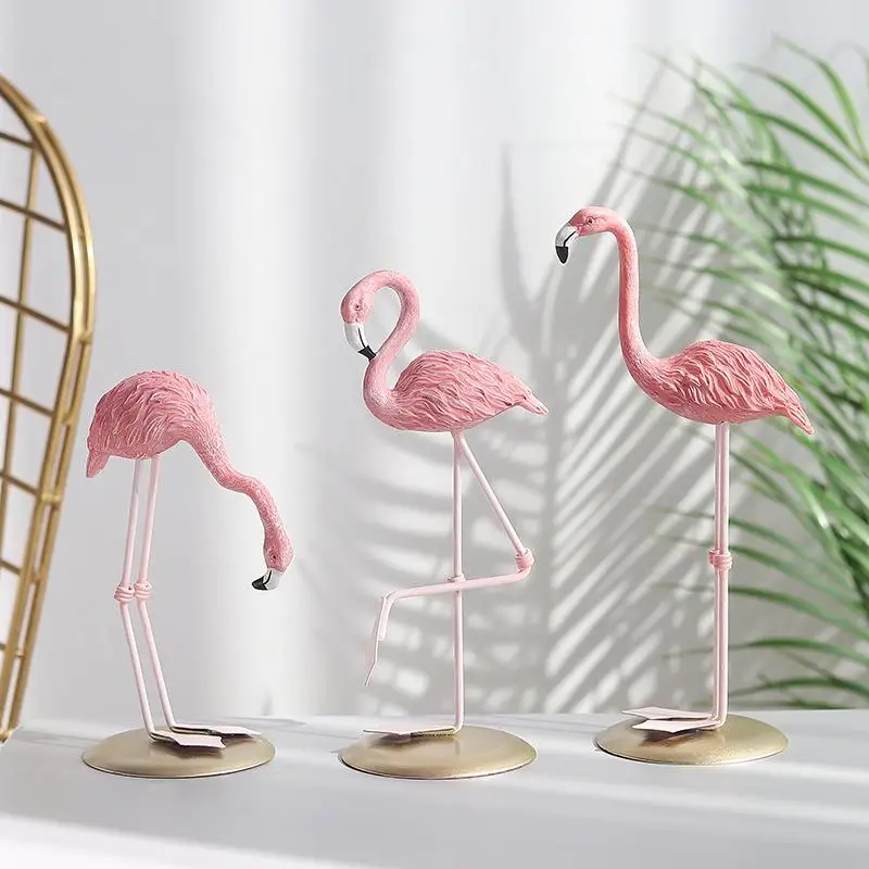 Explosive Style Elegant Pink Flamingo Resin Home Decoration Strong and Lightweight Living Room Table Stand-up Ornament | Дом и сад