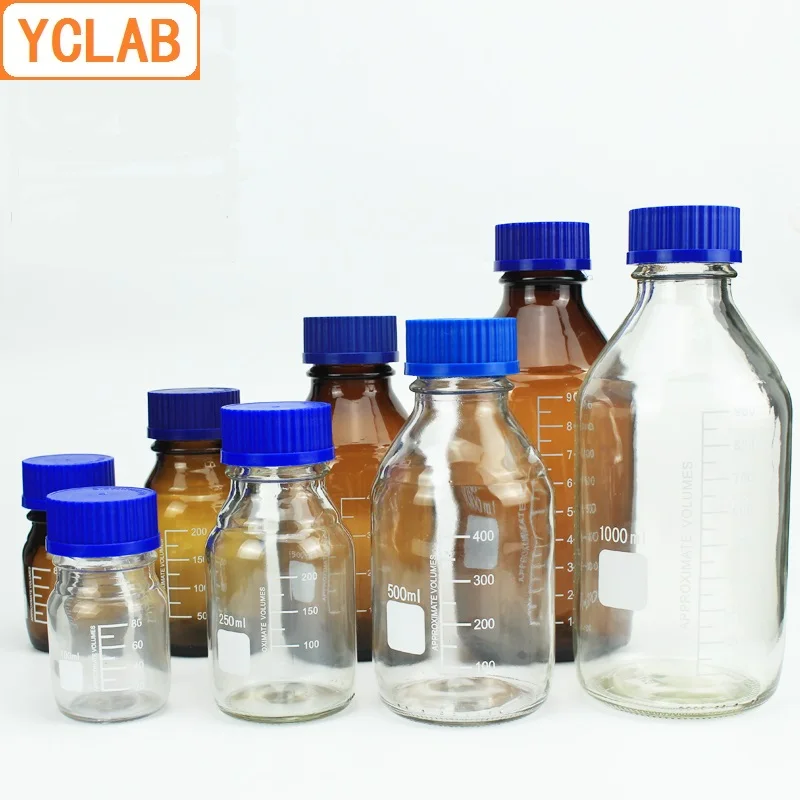 Флакон для реагента YCLAB 50 мл винтовая горловина с синим колпачком прозрачное