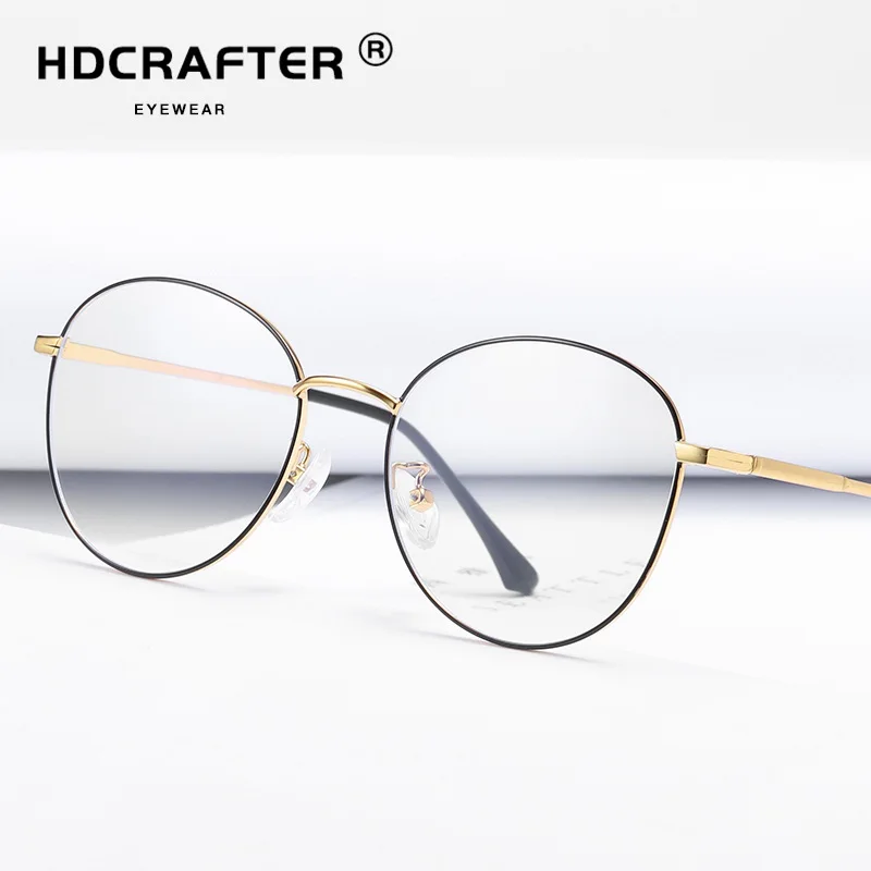 HDCRAFTER анти-Синие лучи очки круглые металлические рамки для женщин мужчин