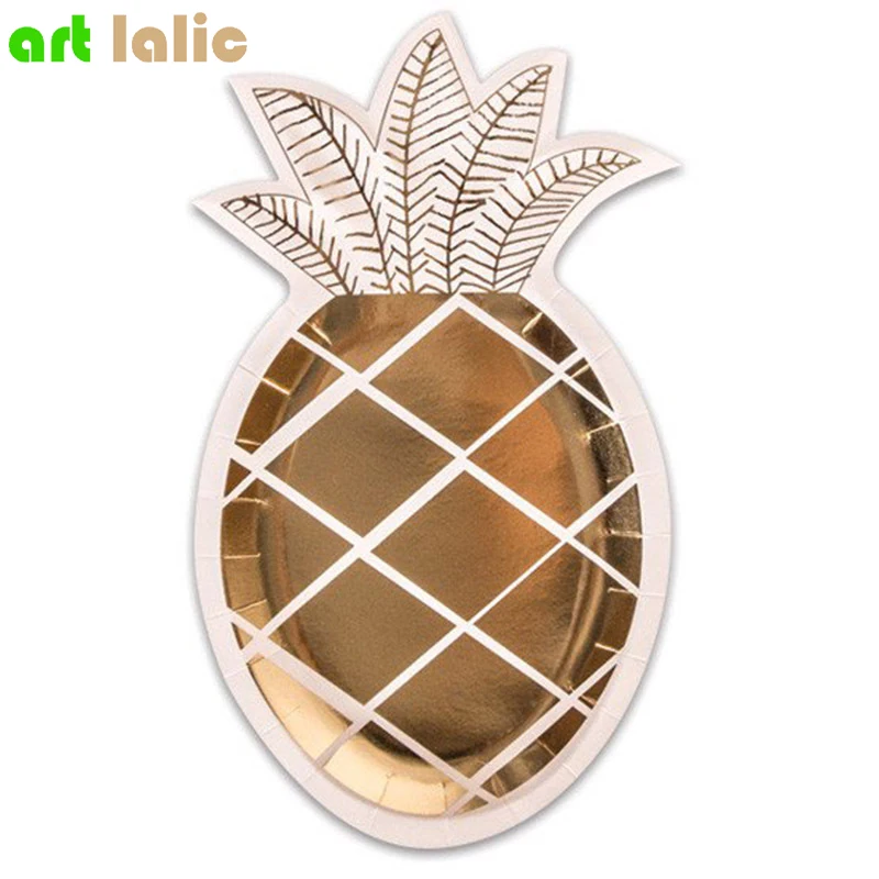 8 шт./компл. одноразовая посуда из золотой фольги в виде ананаса|Одноразовая для