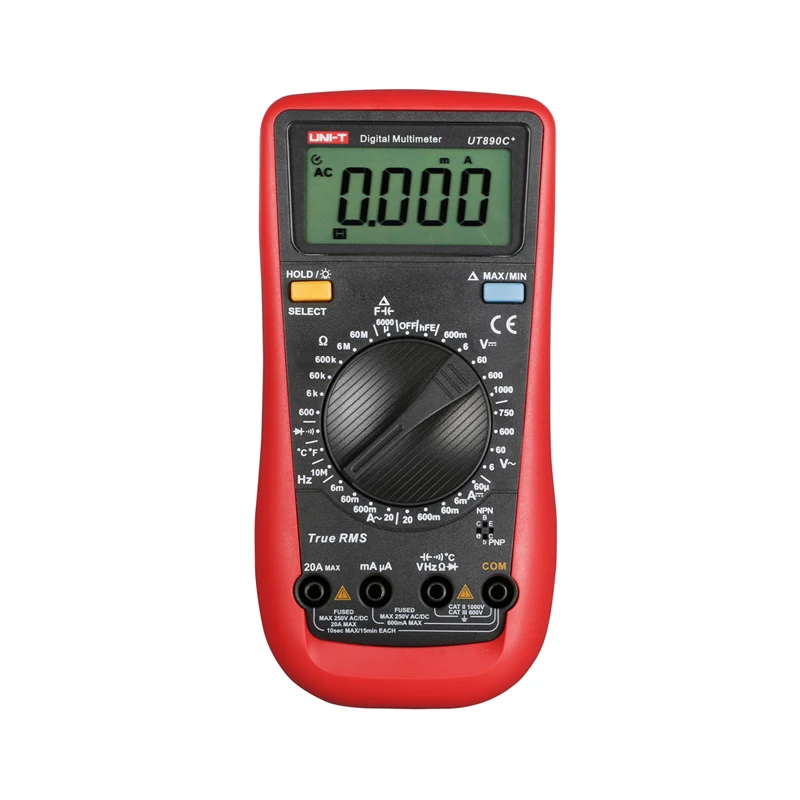 Ut890c + true rms Цифровой мультиметр Амперметр Ом Емкость Тестер C/F Температура