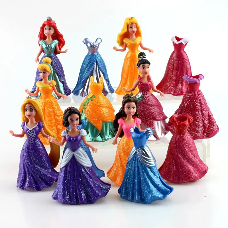 Игрушки Disney 14 шт./лот мультяшное аниме принцесса Белоснежка Русалка Набор