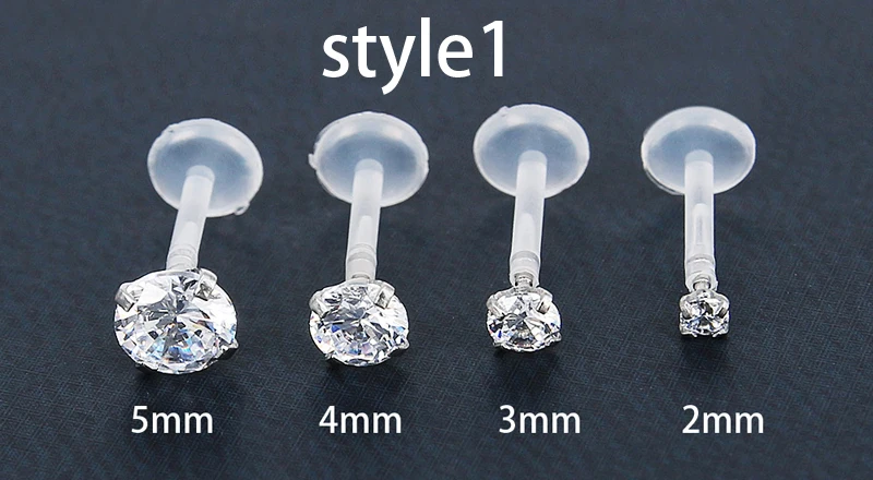 Bioflex Labret Tragus helix губы Монро Бар с хирургической стальной зубец кубический циркон 4 шт./партия