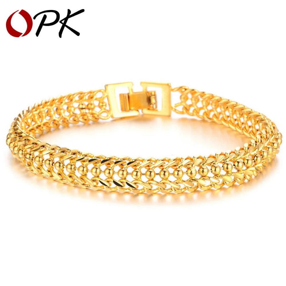 

OPK Bracelets & Bangles 2016 New Design Women Wedding Bracelet Luxury Gold Plate Women Bracelet Fashion Jewelry KS424