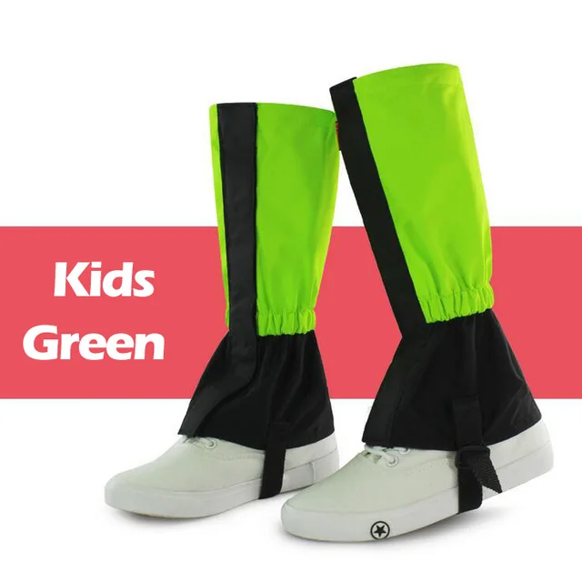 Kids Green JACKSHIBO Многоразовые водонепроницаемые леггинсы Чехлы против пустыни для мужчин и женщин и детей Гетры Сапоги зимние Чехлы обувь аксессуары - Цвет: Kids Green