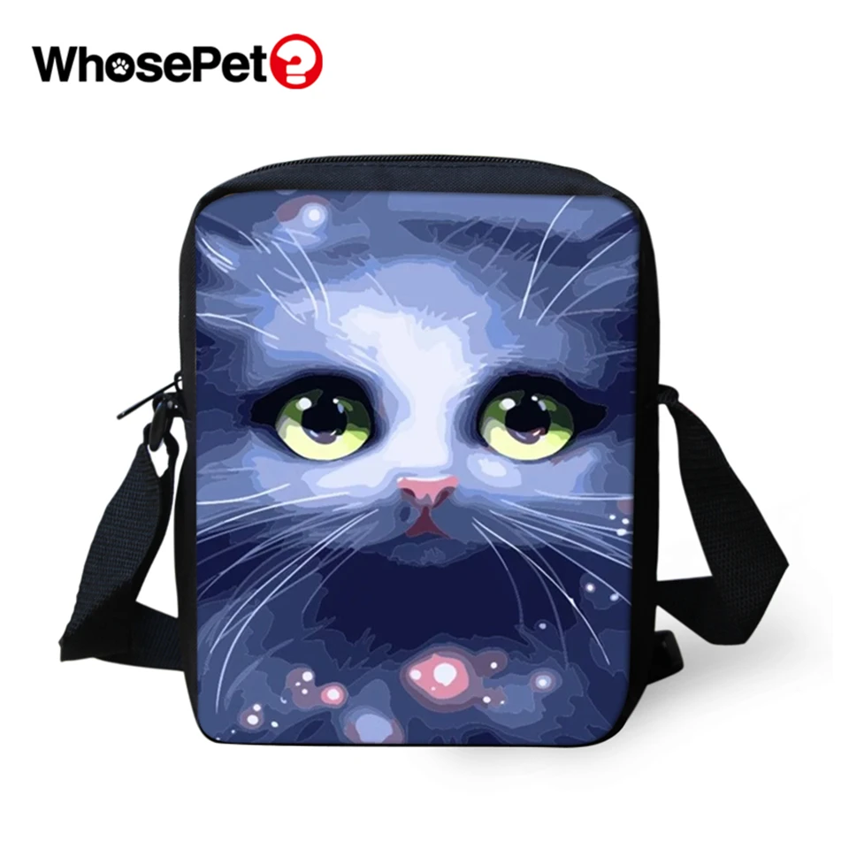 WHOSEPET женские сумки-мессенджеры с мультяшными кошками принты через плечо модные
