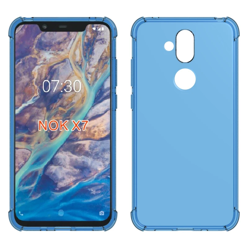 Брендовый противоударный мягкий силиконовый чехол из ТПУ для Nokia X7 защитный