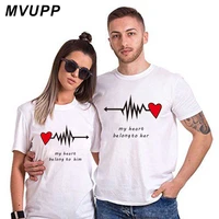 heart love funny t shirt belong him her white short tees tops plus size women and men lovers family clothes dresses 2019