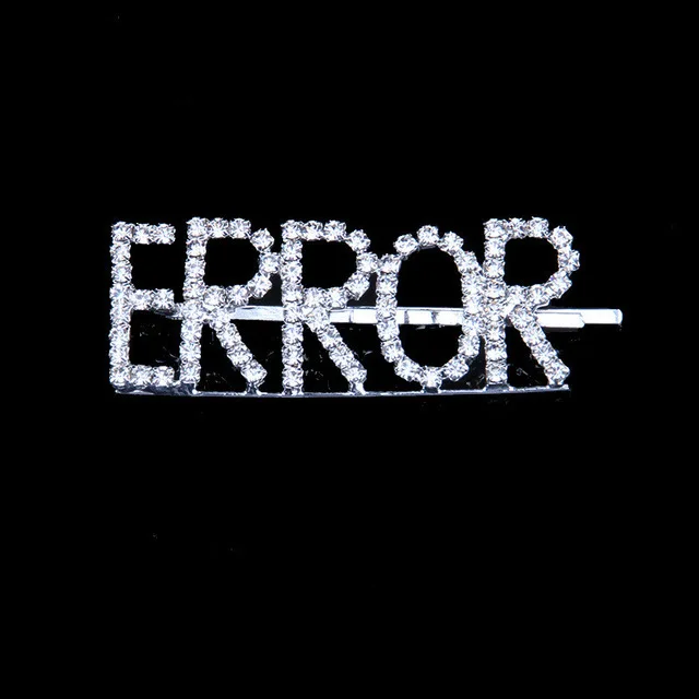ERROR StoneFans новейшие Стразы буквы заколка для волос Уникальный знак босс заколка для женщин Кристалл заколка для волос письмо аксессуар украшения для волос - Окраска металла: ERROR