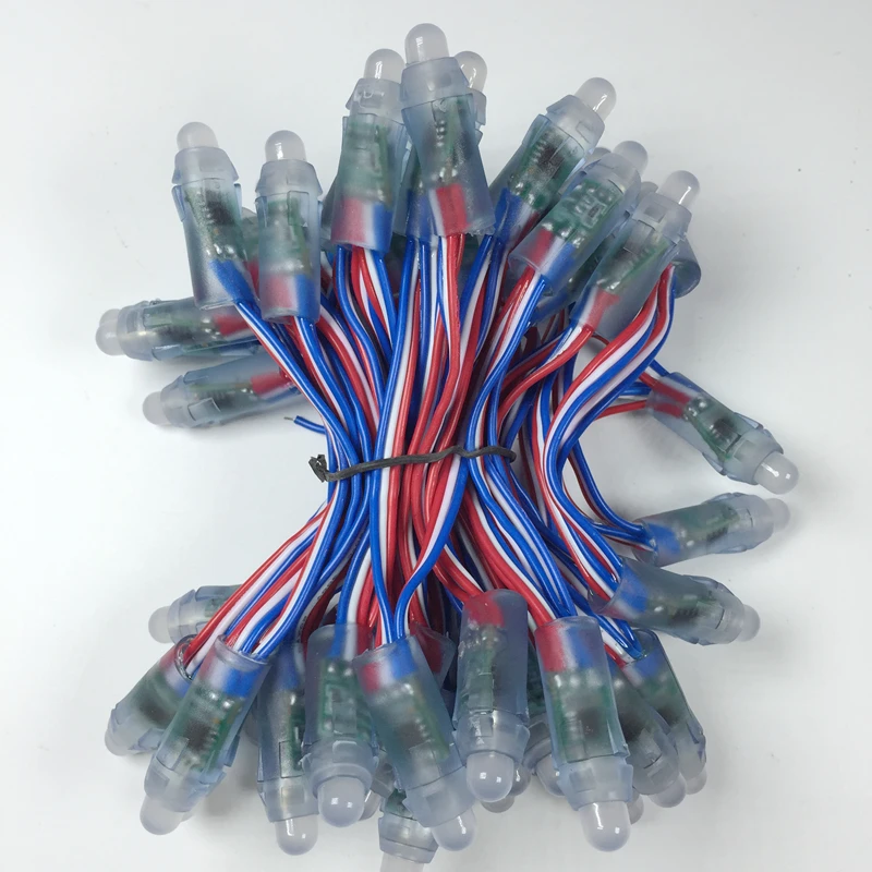 500 шт. DC12V/DC5V 12 мм WS2811 Светодиодный пиксельный модуль черный/зеленый/белый/RWB провода гирлянды Рождество светодиодный пиксельный перфоратор буквы алфавита