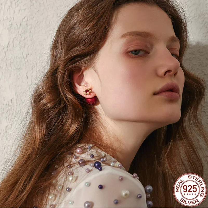 Женские серьги гвоздики из серебра 2019 пробы с фианитом|Серьги-гвоздики| |