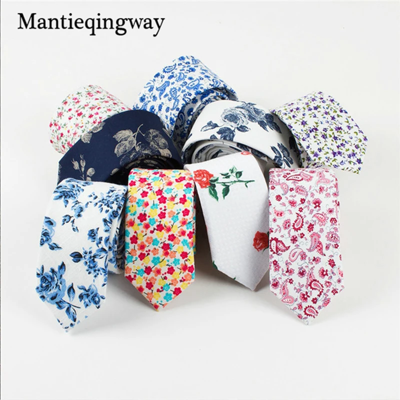 Мужской галстук Mantieqingway винтажный хлопковый с цветочным принтом бабочка в
