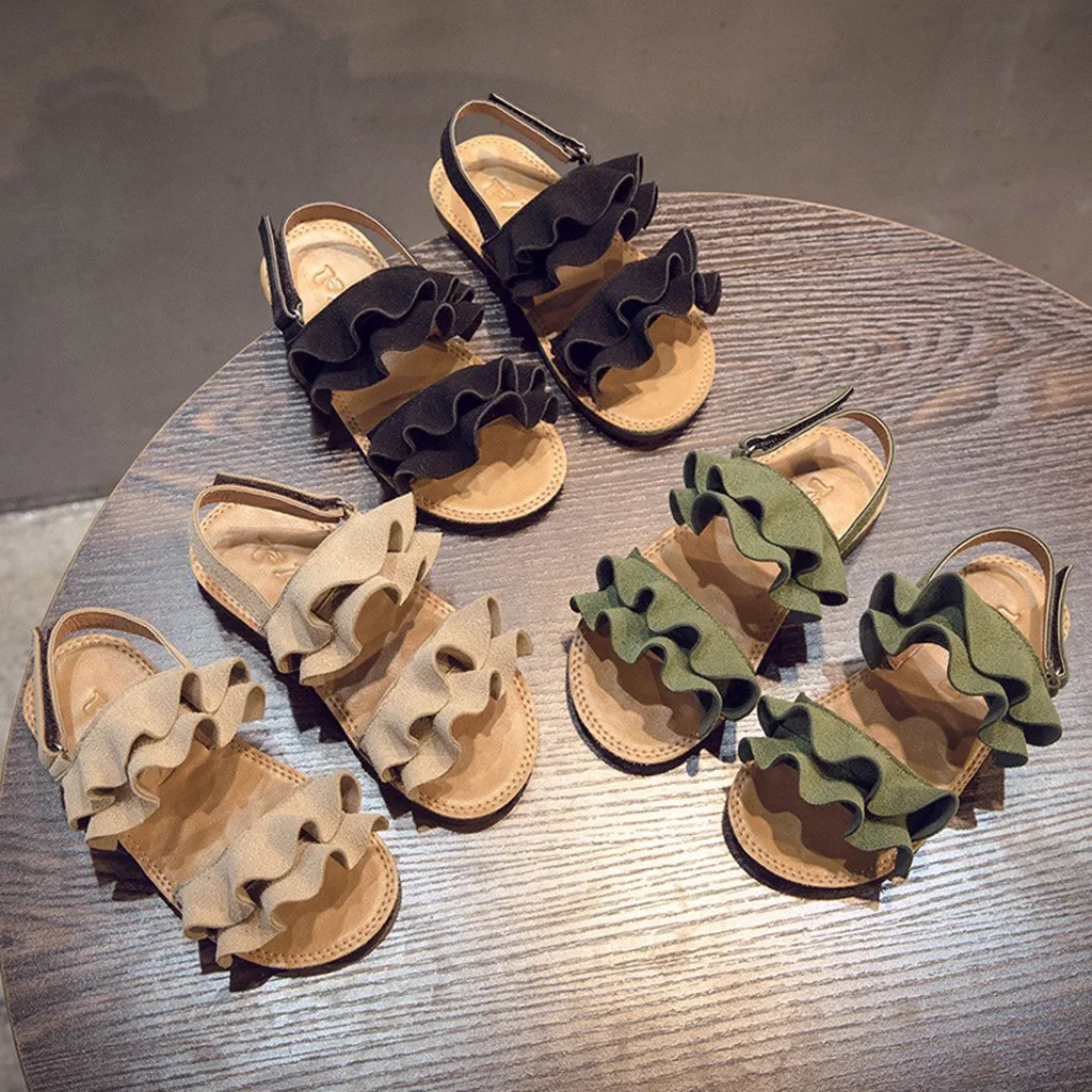 

2019 Summer Toddler Infant Kids Baby Girls Cute Wave Beach Princess Shoes Sandals