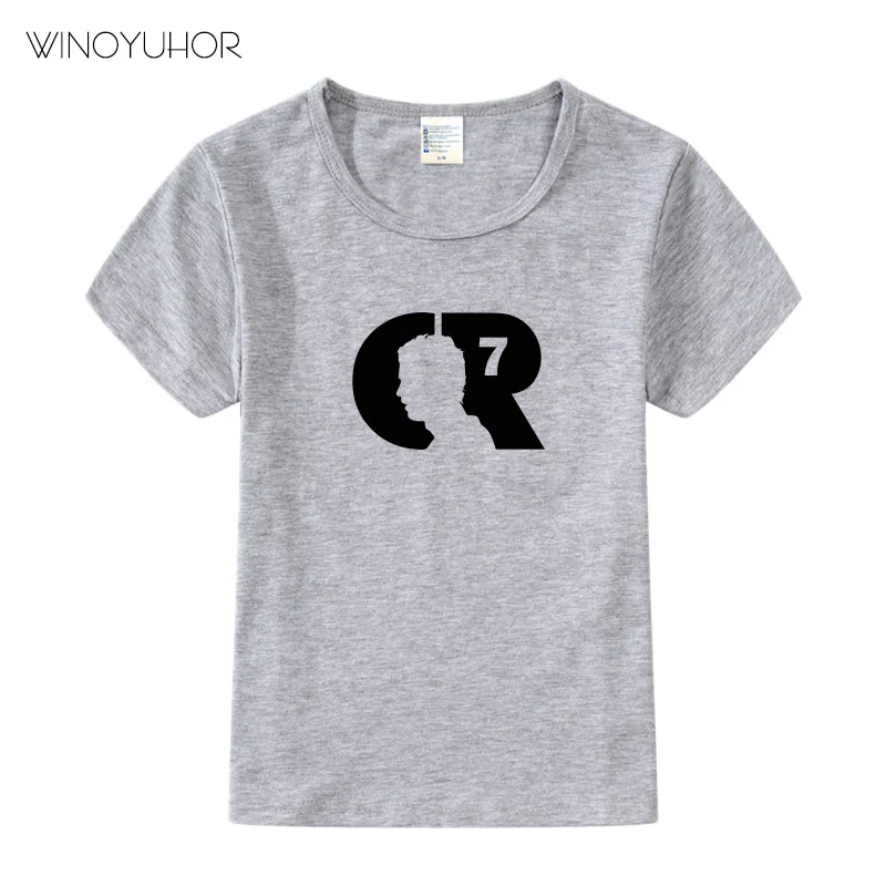 Kids CR7 Cristiano Ronaldo Print T-shirt Clothes Summer Casual Short Sleeve T Shirt Boys Girl Football Tshirt Cool Tee Tops