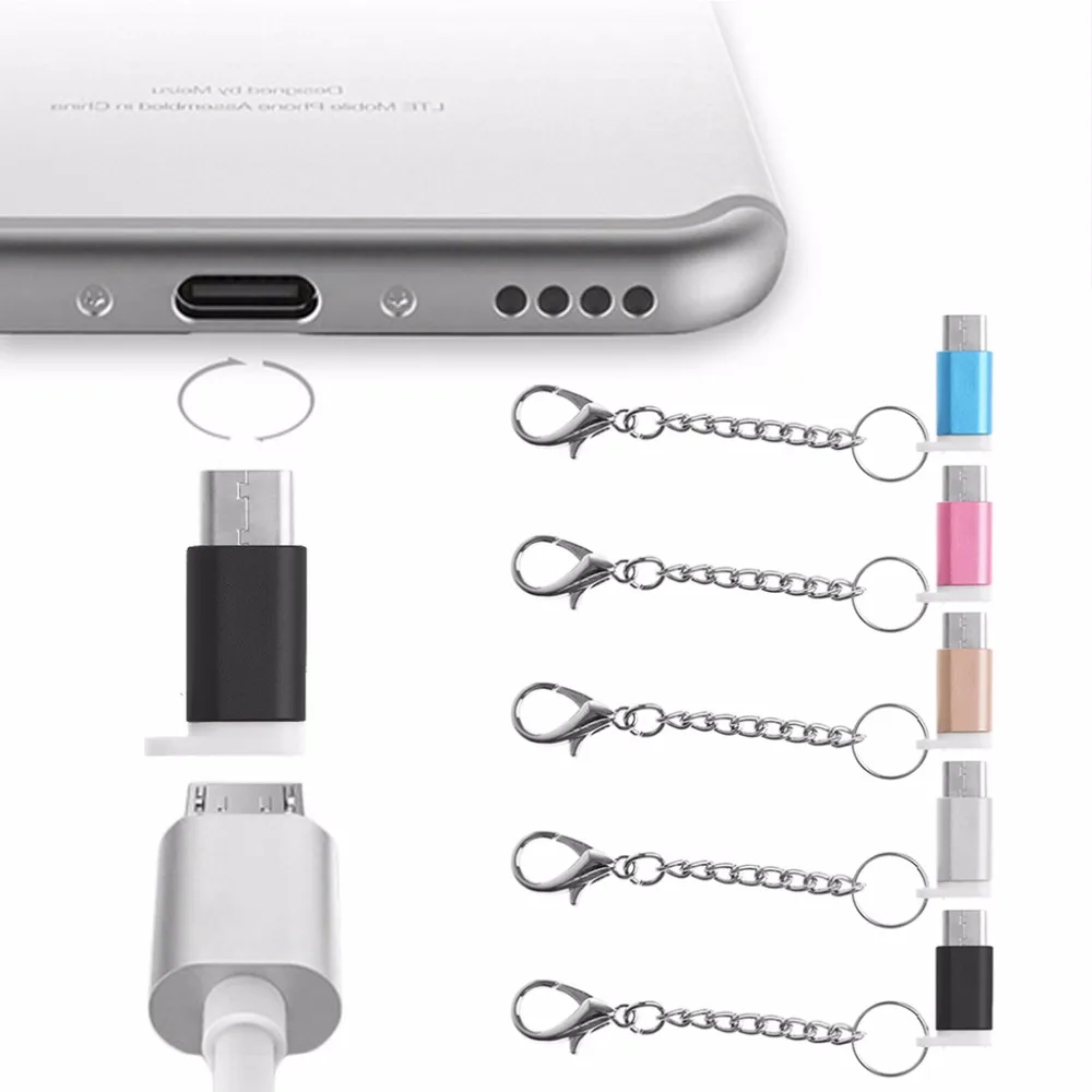 USB C 3 1 Type папа к Micro Женский адаптер с анти потеря брелок для Android телефона ПК LG