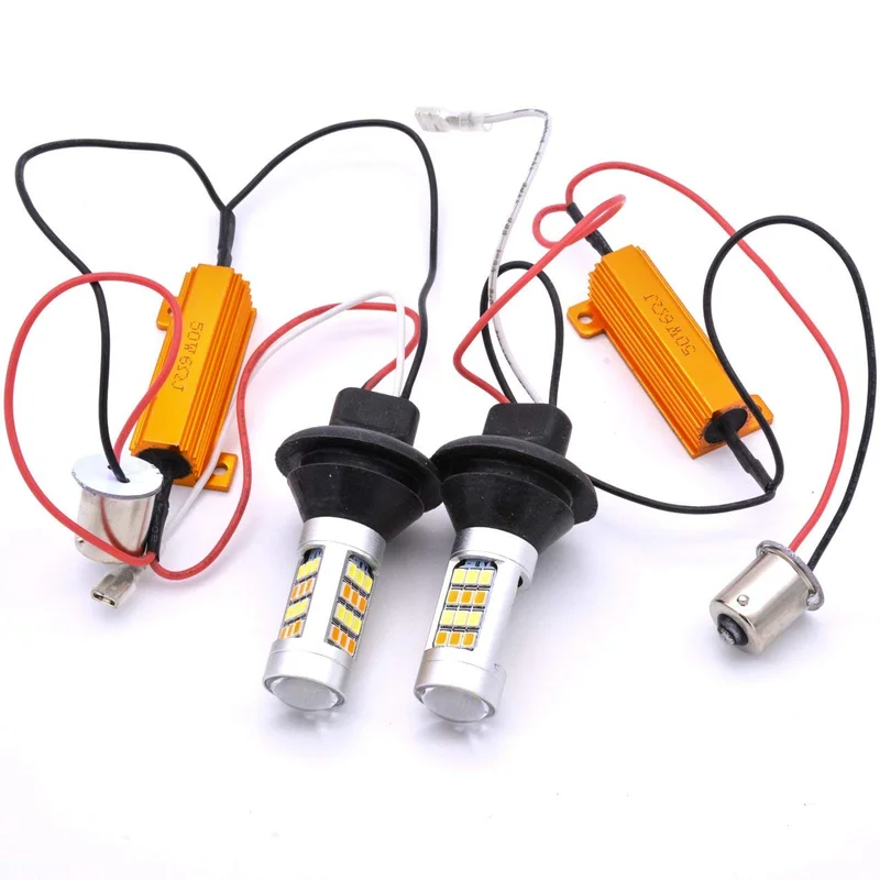 Ba15s BAU15S 1156 p21w s25 42 светодиодный T20 W21W WY21W 7440 светильник дневного светильник+ поворотник двойной режим DRL светодиодный Внешнее освещение