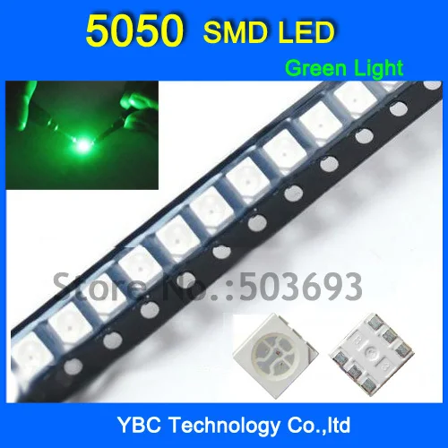 

5050 SMD LED 100 шт./лот ультра яркий Зеленый диод оптом