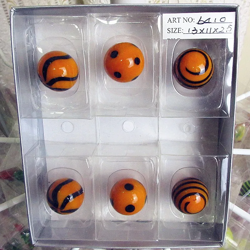 12 шт. оптовая продажа полосатый ручной выдувной стеклянный шар модель маленькая