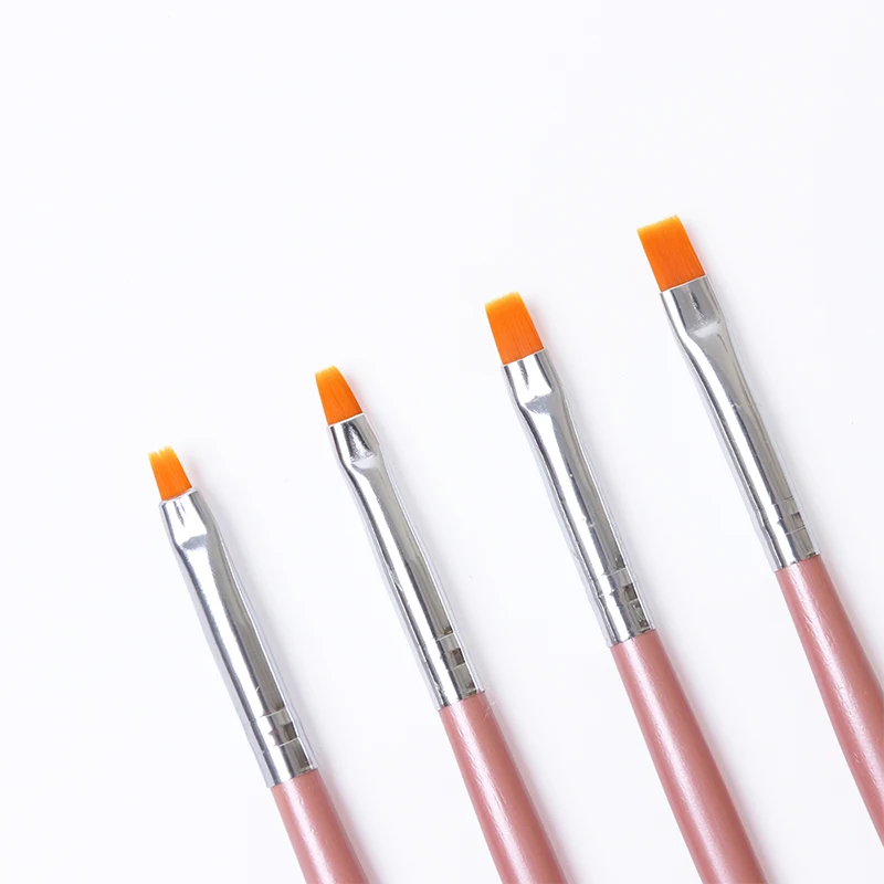 STZ 4pcs/Set UV Poly Gel Extension Builder Nail Art Brush Pen Painting Drawing Stripes Flower Liner Tips Acrylic Manicure H023