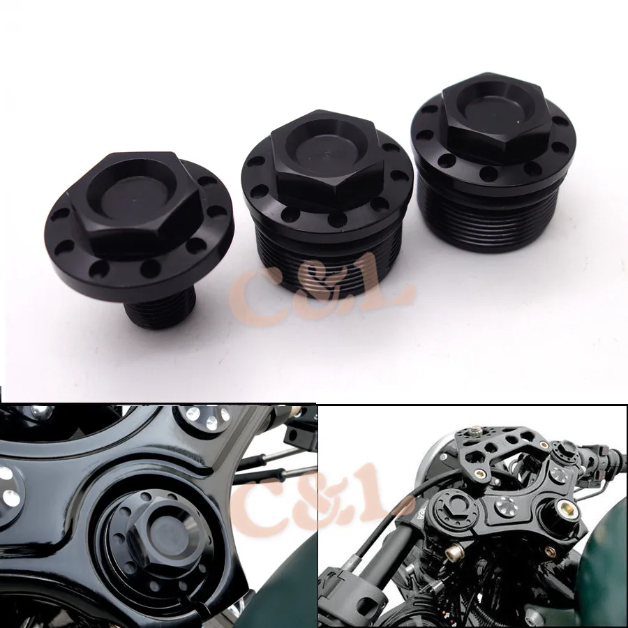 Черная CNC алюминиевая анодированная вилка трубка Крышка Болт с рулевым стержнем