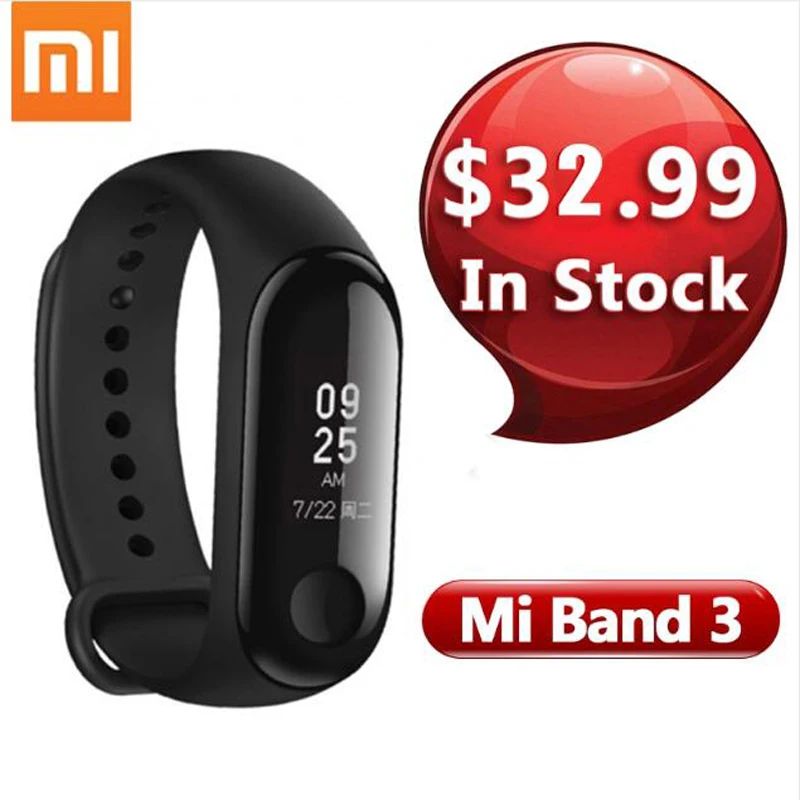 В наличии умный Браслет Xiaomi Mi Band 3 Смарт фитнес трекер 0 78 ''с OLED дисплеем
