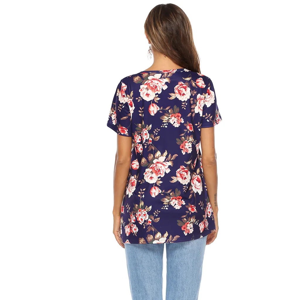 SAGACE летняя женская блузка с цветочным принтом Одежда для беременных