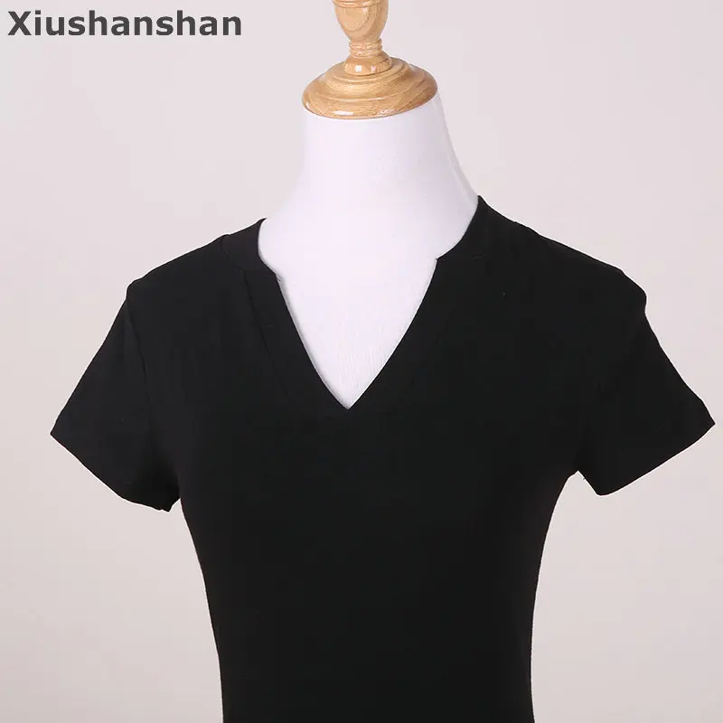 Xiushanshan оптовая продажа Одна деталь с v образным вырезом футболки для Для женщин