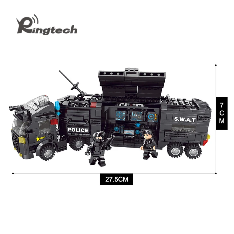 Ringtech-Леле брат строительные блоки 618 шт. City Полиция серии Сват 8 в 1 Город