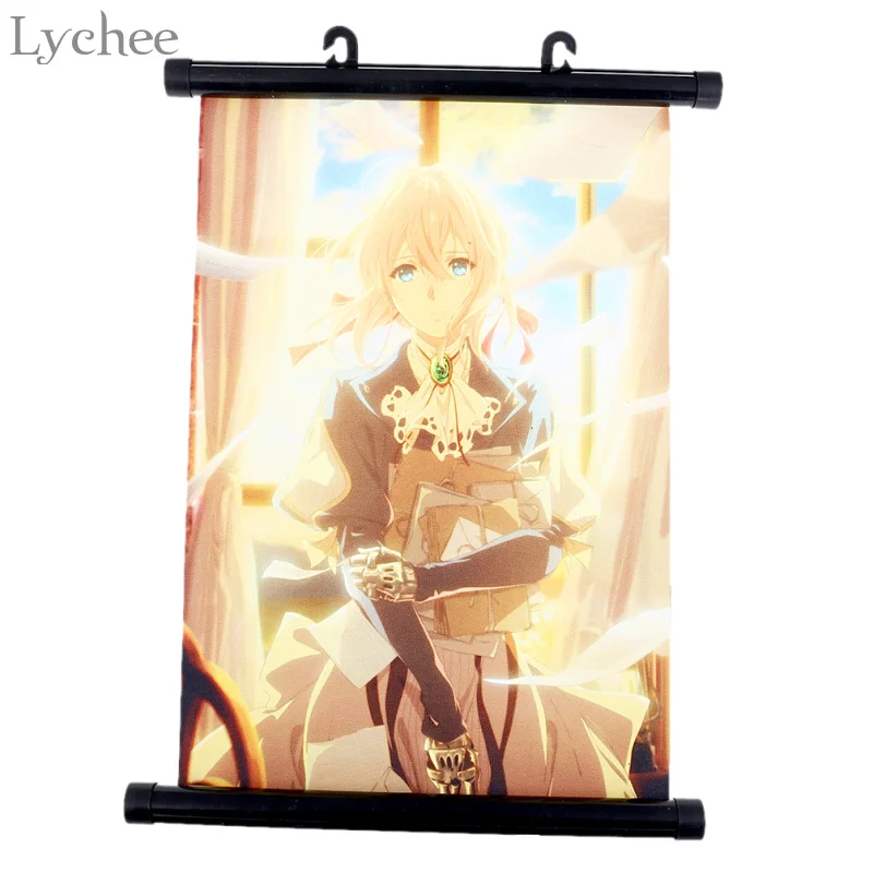 Lychee Японский Аниме прокрутки живопись холст печати Фиолетовый Evergarden настенные